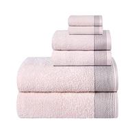 BELIZZI HOME 100% Cotton Ultra Soft 6 Pack Towel Set, Contains 2 Bath Towels 28x55 inchs, 2 Hand Towels 16x24 inchs & 2 Washcloths 12x12 inchs, Compact Lightweight & Highly Absorbant - Pink
