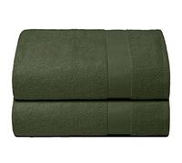 BELIZZI HOME Bath Sheet 2 Pack, 100% Pure Cotton, Olive Green, Ultra Soft & Highly Absorbent, Machine Washable, 35x70 inch
