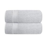 BELIZZI HOME Cotton 2 Pack Oversized Bath Towel Set 28x55 inches, Large Bath Towels, Ultra Absorbant Compact Quickdry & Lightweight Towel, Ideal for Gym Travel Camp Pool - Light Grey