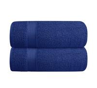 BELIZZI HOME Cotton 2 Pack Oversized Bath Towel Set 28x55 inches, Large Bath Towels, Ultra Absorbant Compact Quickdry & Lightweight Towel, Ideal for Gym Travel Camp Pool - Navy Blue