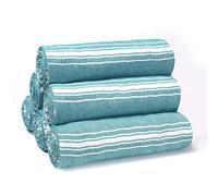 BELIZZI HOME Peshtemal Turkish Towel 100% Cotton Chevron Beach Towels Oversized 36x71 Set of 6, Beach Towels for Adults, Soft Durable Absorbent Extra Large Bath Sheet Hammam Towel - Teal