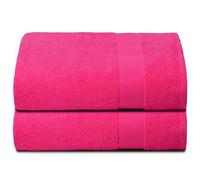 BELIZZI HOME Premium Cotton Oversized 2 Pack Bath Sheet 35x70-100% Pure Cotton - Ideal for Everyday use - Ultra Soft & Highly Absorbent - Machine Washable - Hot Pink