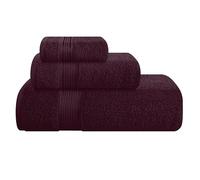 Belizzi Home Ultra Soft 3 Pack Cotton Towel Set, Contains a Bath Towel 28x55 inch, a Hand Towel 16x24 inch & a Wash Coth 12x12 inch, Ideal Everyday use, Compact & Lightweight - Burgundy
