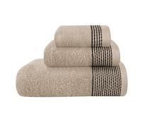 Belizzi Home Ultra Soft 3 Pack Cotton Towel Set, Contains a Bath Towel 28x55 inch, a Hand Towel 16x24 inch & a Wash Coth 12x12 inch, Ideal Everyday use, Compact & Lightweight -Tan