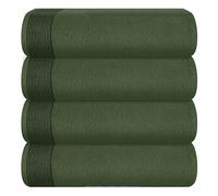 Belizzi Home Ultra Soft 4 Pack Oversized Bath Towel Set 27x54 inches, 100% Cotton Bath Towels, Highly Absorbant Compact Quickdry & Lightweight Towel, Ideal for Gym Travel Camp Pool - Olive Green