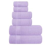 BELIZZI HOME Ultra Soft 6 Pack Cotton Towel Set, Contains 2 Bath Towels 28x55 inch, 2 Hand Towels 16x24 inch & 2 Wash Coths 12x12 inch, Ideal for Everyday use, Compact & Lightweight - Dark Purple
