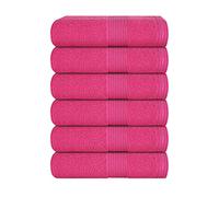 Belizzi Home Ultra Soft 6-Piece Hand Towel Set 16x28-100% Ringspun Cotton - Durable & Highly Absorbent Hand Towels - Ideal for use in Bathroom, Kitchen, Gym, Spa & General Cleaning - Hot Pink