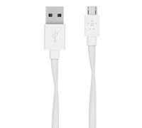 Belkin 1.8 m Flat USB to Micro-USB Charge and Sync Cable - White