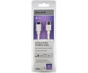 Belkin 1.8m Firewire Cable 9pin- 6-pin - White