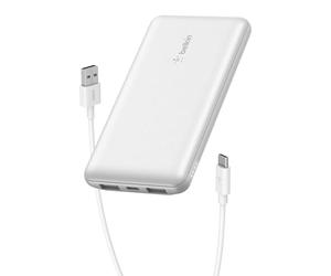 Belkin 10000mAh 15W 3 Port Power Bank, USB A to USB C Cable Included | Fast Charging, iPhone 17, Samsung Galaxy, Pixel, Airpods, iPad, Nintendo Switch 2, Battery Pack, USB C Port, USB A Port
