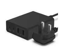 Belkin 108W GaN USB Charging Station for Multiple Devices, 2 USB Type C and 2 USB A Fast Desktop Charger Dock Hub for MacBook, Pro, Air, iPhone 17, iPad, Samsung Galaxy S25, Pixel and More - Black