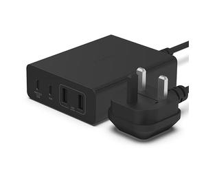 Belkin 108W GaN USB Charging Station for Multiple Devices, 2 USB Type C and 2 USB A Fast Desktop Charger Dock Hub for MacBook, Pro, Air, iPhone 17, iPad, Samsung Galaxy S25, Pixel and More - Black