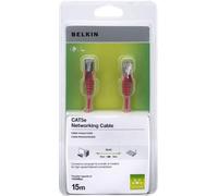 Belkin 15m RJ45 Male to Male Fast CAT5e Snagless Patch Cable - Red
