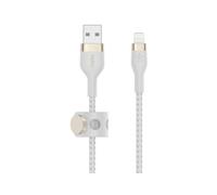 Belkin BoostCharge Pro Flex Braided USB Type A to Lightning Cable (1M/3.3FT), MFi Certified Charging Cable for iPhone 14/14 Plus, 13, 12, Pro, Max, Mini, SE, iPad and More - White