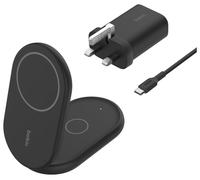 Belkin 2-in-1 Qi2 MagSafe Compatible Wireless Charger Black