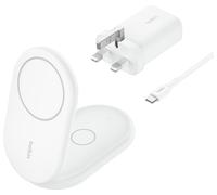 Belkin 2-in-1 Qi2 MagSafe Compatible Wireless Charger White