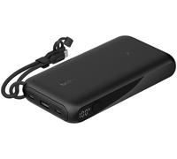 Belkin Portable Charger, USB-C Power Bank 20,000mAh with 2x Type C Ports & 1x USB-A Port, Digital Battery Display, 20W Charging for iPhone 16 Series, Samsung Galaxy S25, Pixel 9, iPad, & More - Black