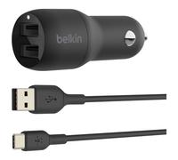 Belkin 24W USB-A Dual Port Car Charger & Cable