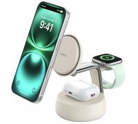 Belkin 25W Qi2 3-IN-1 Magsafe Compatible Wireless Charger Dock - Sand