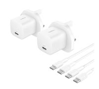 Belkin 25W USB-C Wall Charger & 1m USB-C Cable - Twin Pack