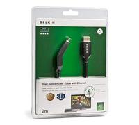 Belkin 2m HDMI Cable Male/Male Dual Swivel with Ethernet Gold Plated - Black