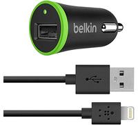Belkin 3.4 A Lightning Car, Fast Phone Charger with USB for iPhone 11, 11 Pro/Pro Max, XS/XS Max, XR, X, 8/8 Plus, 7/7 Plus, iPhone 6/6s/6 Plus and iPad MFI Approved 40 Percent Faster Charging, Black