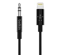 Belkin 3 ft/0.9 m 3.5 mm Audio Cable with Lightning Connector - MFi-Certified Lightning to Aux Cable for iPhone 13, 13 Pro, 13 Pro Max, 13 mini, 12, 12 Pro, 12 Pro Max, 12 mini, Black