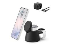 Belkin 3-in-1 Wireless Charging Station for Samsung, Android - Qi2.2 25W Magnetic Charger for Galaxy S26, Pixel 10, iPhone 17, USB C Port for Galaxy, Pixel, & Apple Watch (Watch Charger Not Included)