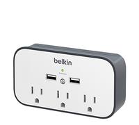 Belkin 3-Outlet Wall Mount Cradle Surge Protector with Dual USB Charging Ports (2.4 Amp Total), BSV300ttCW