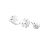 Belkin 3-Port USB-C Plug 70W, Multi-Port GaN Wall Charger with 2x USB-C & 1x USB A Ports, UK and US Plug Tips, Fast Charging for MacBook, iPhone 16, iPad, Samsung Galaxy S25, Google Pixel, etc - White