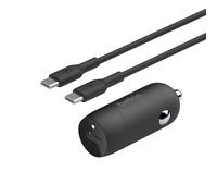 Belkin BoostCharge 30W Fast Car Charger, Compact Design with USB-C Power Delivery Port, USB-C to USB-C Cable Included, Universal Compatibility for iPhone 16, 15, Galaxy S23, Note and More - Black