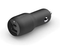 Belkin 37W Dual Port Fast Car Charger, USB Type C 25W PPS Port and USB A 12W Port for Galaxy S21, Ultra, 5G, Plus, Note 20, iPhone 13, 12, 11, Pr