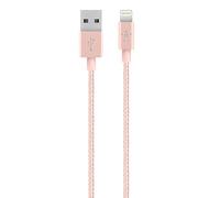 Belkin 4 ft/1.2 m Metallic Lightning to USB Cable - MFi-Certified iPhone Charging Cable for iPhone 11, 11 Pro, 11 Pro Max, XS, XS Max, XR, X, 8/8 Plus and More, Pink