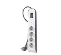 Belkin 4-Way Surge Protector Extension Lead with 2m Cable, White / Grey