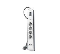 Belkin 4-Way Surge Protector Power Strip 2 USB-A Ports 2 m Heavy Duty Cable