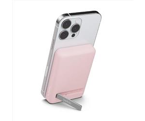 Belkin 5000 mAh Magnetic Wireless Power Bank, Portable Charger Compatible with MagSafe with Pass-thru Charging, 7.5W Output, 10W Input and Kickstand, Compatible with iPhone 16, 15, 14 Series - Pink