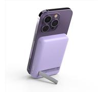 Belkin 5000 mAh Magnetic Wireless Power Bank, Portable Charger Compatible with MagSafe with Pass-thru Charging, 7.5W Output, 10W Input and Kickstand, Compatible with iPhone 16, 15, 14 Series - Purple