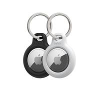 Belkin AirTag Case with Key Ring (Secure Holder Protective Cover for Air Tag with Scratch Resistance Accessory) - 2-pack, Black and White, MSC002BTH35