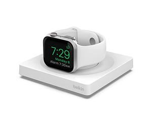 Belkin Apple Watch Charger, MFi Certified Wireless Fast Charging Travel Pad with Nightstand Mode, Minimalist Design and Included USB Type C Cable for Apple Watch Series 8, 7, 6, 5, 4, Ultra and More
