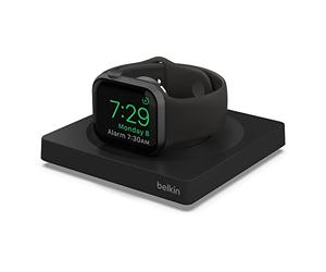 Belkin Apple Watch Charger, MFi Certified Wireless Fast Charging Travel Pad with Nightstand Mode, Minimalist Design and Included USB Type C Cable for Apple Watch Series 8, 7, 6, 5, 4, Ultra and More