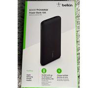 Belkin Boost Charge 10K Power Bank Battery ,USB-C 2 USB -A- Black New