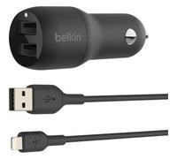 Belkin CCD001BT1MBK Boost Charge Dual 24W USB-A In-Car Mobile Charger - Black