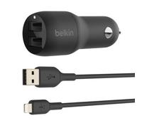 Belkin CCB001BTBK Boost Charge Dual Port USB 24W In-Car Mobile Charger - Black
