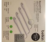 USB-C TO USB-C BRAIDED PVC WHT 1M X2