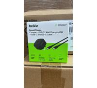 Belkin Boost Charge 45W USB C UK Wall Charger with USB C to C Cable Black