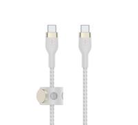 Belkin BoostCharge Pro Flex Braided USB C charger cable, USB-IF certified Power Delivery PD type C fast charging cable for iPhone 16, 15, Galaxy S24, S23, MacBook Pro, iPad, Pixel and more - 1m, white