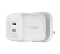 Belkin 65W Dual USB Type C Wall Charger, Fast Charging Power Delivery 3.0 with GaN Technology, USB Plug fast charger for iPhone 14, 13, iPad Pro 12.9,
