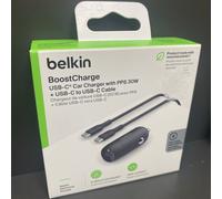 Belkin Boost Charge USB-C Car Charger with PPS 30W + USB-C to USB-C 1M Cable
