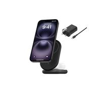 Belkin BoostCharge 2-in-1 Magnetic Foldable Qi2 Charger 15W, MagSafe Compatible Wireless Charger, Fast Charging for iPhone 17, Air, 16, 15, Charging Station with Non-Slip Base, PSU Included - Black