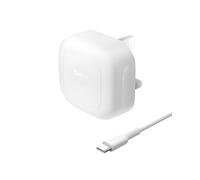 Belkin BoostCharge 20W Cubic Wall Charger, USB-C Power Delivery Fast Charging for Apple iPhone 16, Samsung Galaxy S25, iPad, AirPods & More with USB-C to C Cable included - White